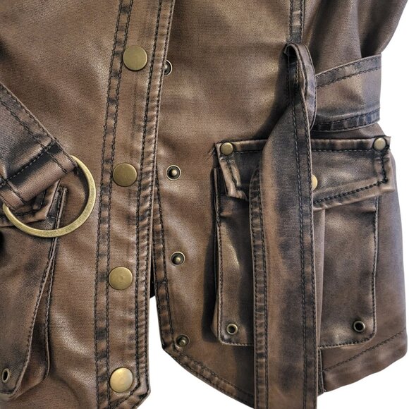 LAST KISS | Brown Wood Vintage Vest Jacket - Picture 5 of 10